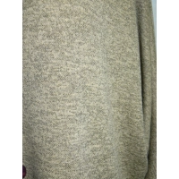 Melanżowy luźny sweter OVERSIZE z golfem - miodowy